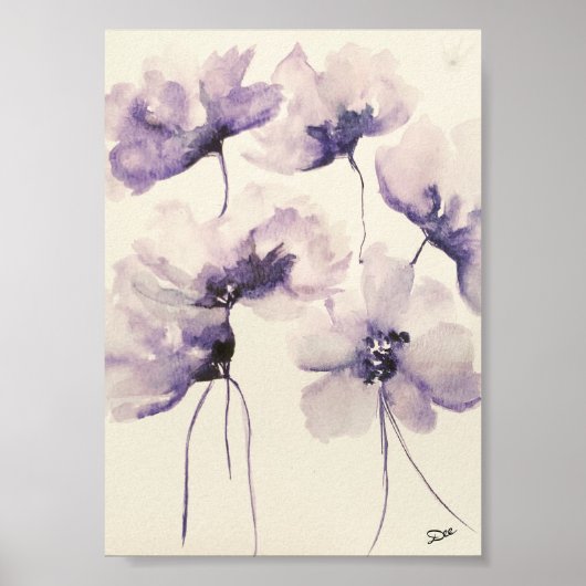 Violet Flowers Premium 5x7 Canvas Gloss-Poster Poster (Voorkant)