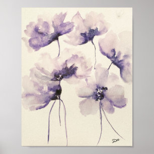 Violet Flowers Premium 8 x 10 Canvas Gloss-Poster Poster
