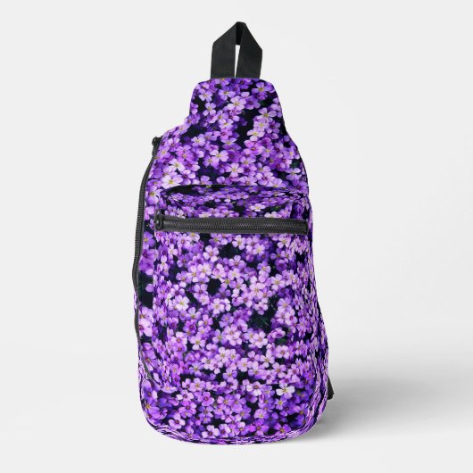 Violet Flowers Sling Bag (Voorkant)