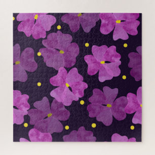 Violet fluistert: Bloemen Waterverf Elegantie Legpuzzel