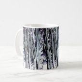 Violet Forest Tree Paars Grey Art-fotografie Koffiemok (Voorkant links)