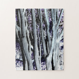 Violet Forest Tree Paars Grey Art-fotografie Legpuzzel