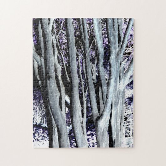 Violet Forest Tree Paars Grey Art-fotografie Legpuzzel (Verticaal)