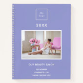 Violet foto business logo schoonheidssalon notitieboek (Voorkant)