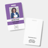 Violet | Foto Personeelslogo of QR CODE Beveiligin Badge (Voor- en achterkant)