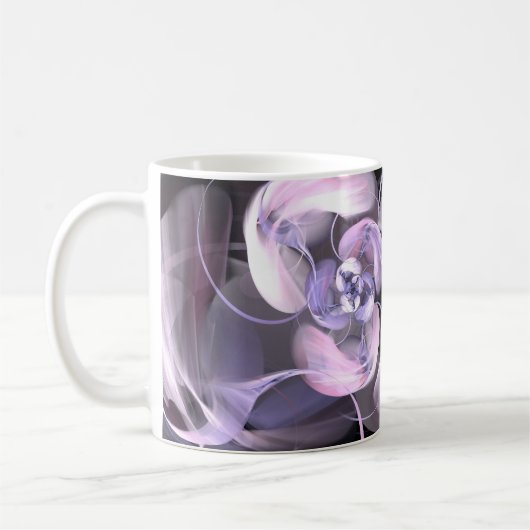 Violet Fractal Flower Koffiemok (Links)