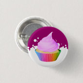 Violet Frosting Vanilla Cupcake Rainbow Baking Cup Ronde Button 3,2 Cm (Voorkant /achterkant)