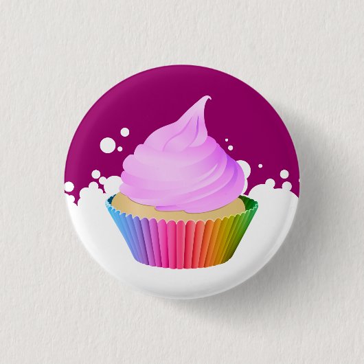 Violet Frosting Vanilla Cupcake Rainbow Baking Cup Ronde Button 3,2 Cm (Voorkant)