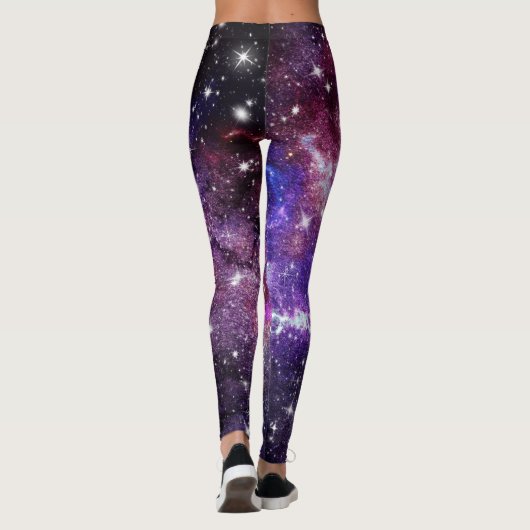 Violet Galaxy Melkweg met Planet Leggings (Achterkant)