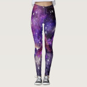 Violet Galaxy Melkweg met Planet Leggings (Voorkant)