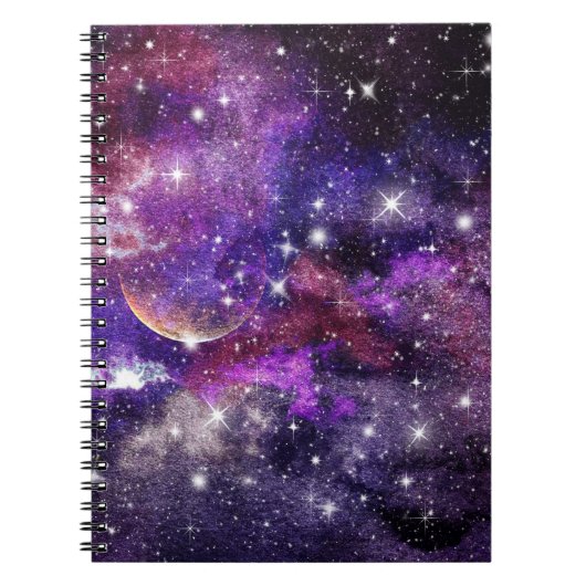 Violet Galaxy Melkweg met Planet Notitieboek (Voorkant)