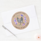 Violet Garden Boerderij Fresh Eggs Ronde Sticker (Envelop)