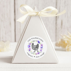 Violet Garden Boerderij Fresh Eggs Ronde Sticker