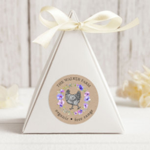 Violet Garden Boerderij Fresh Eggs Ronde Sticker