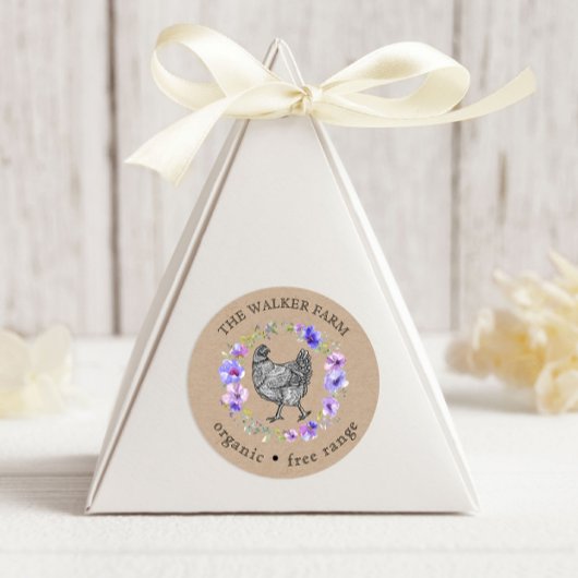 Violet Garden Boerderij Fresh Eggs Ronde Sticker