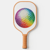 Violet geel groen ontworpen pickleball paddle (Achterkant)