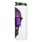 Violet gegraveerd metallic 3D schedel met zonnebri Thermosbeker (Geroteerd rechts)