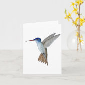 Violet gekroonde kolibrie kaart (Gele Bloem)