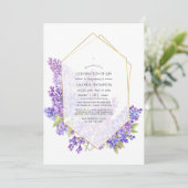 Violet Geometric Herbarium Celebration of Life Kaart (Staand voorkant)