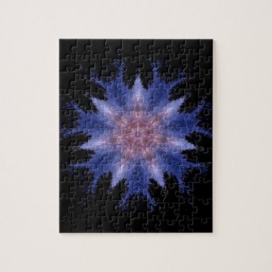Violet geometrische ster zwarte hemel puzzel (Verticaal)