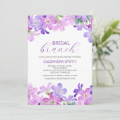 Violet Geranium Bruids Brunch Douche Kaart (Staand voorkant)