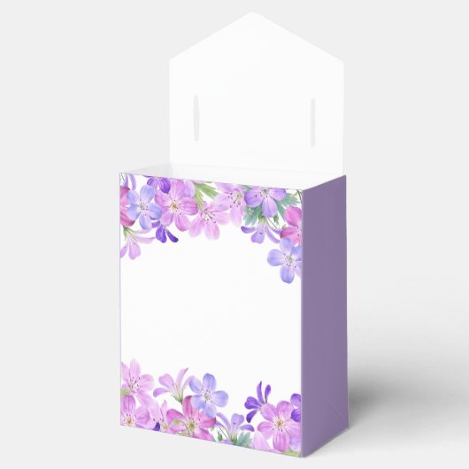 Violet Geranium Floral Vrijgezellenfeest Bedankdoosjes (Geopend)