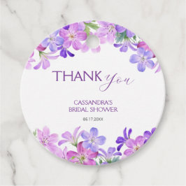 Violet Geranium Floral Vrijgezellenfeest Bedankt Bedankjes Labels