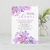 Violet Geranium Greenery Floral Vrijgezellenfeest Kaart (Staand voorkant)