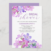 Violet Geranium Greenery Floral Vrijgezellenfeest Kaart (Voorkant / Achterkant)