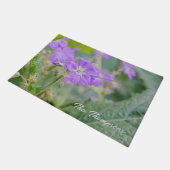 Violet Geranium Wildflower Foto met familienaam Deurmat (Schuin)