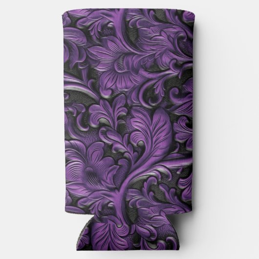 violet gesneden leer seltzer blikjeskoeler (Achterkant)