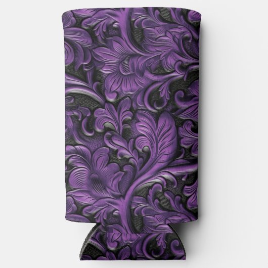  violet gesneden leer seltzer blikjeskoeler (Voorkant)