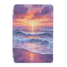 Violet Getijde | Paarse Zonsondergang Oceaan Golve