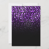 Violet Glam Leopard Spots Black Ombre Mis Quince Kaart (Achterkant)