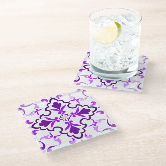 Violet Glazen Onderzetter (Schuin)