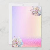 Violet Glitter Bokeh, Swan Flower Baby shower Kaart (Achterkant)