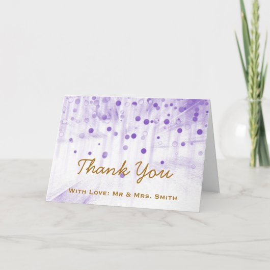 Violet Glitter Confetti Sparkles Stip Bedankt (Voorkant)