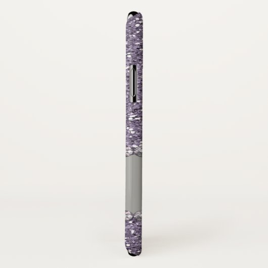 Violet Glitter, Diamond Pareltjes, Naam en Monogra Case-Mate iPhone Case (Achterkant / rechts)