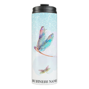 *~* Violet Glitter Dragon Fly Girly Aqua Thermosbeker