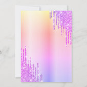 Violet Glitter drijft dress Quinceañera Kaart (Achterkant)