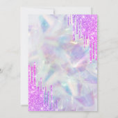 Violet Glitter Drips Holografische 13e verjaardag Kaart (Achterkant)