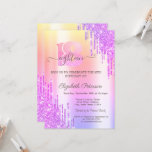 Violet Glitter Drips Ombre 18th Birthday Kaart<br><div class="desc">Een modern,  chic en glamoureus met een violet glitter druppelt op een ombre achtergrond.</div>