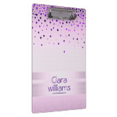 Violet Glitter Faux Sparkle Confetti Modern Klembord (Rechts)