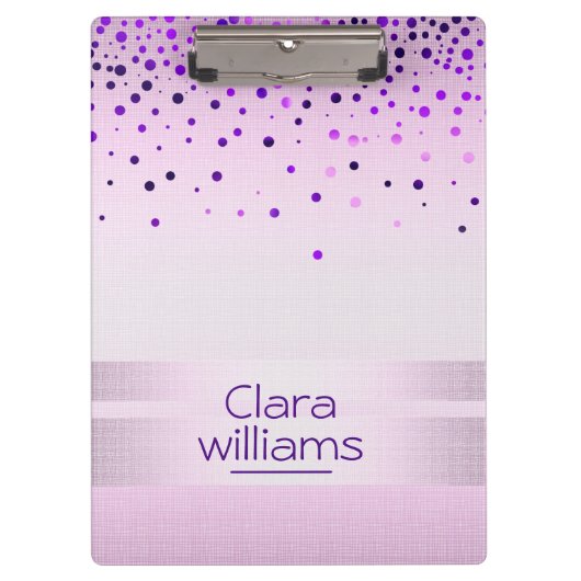 Violet Glitter Faux Sparkle Confetti Modern Klembord (Voorkant)