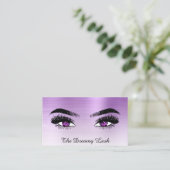 *~* VIOLET Glitter Lashes QR Brows Extensions Visitekaartje (Staand voorkant)