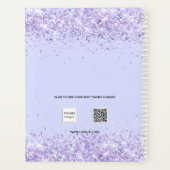 Violet glitter monogram initialen script 2023 planner (Achterkant)