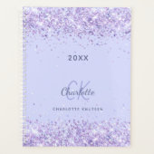 Violet glitter monogram initialen script 2023 planner (Voorkant)