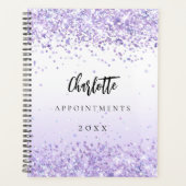 Violet glitter name afspraak 2024 planner (Voorkant)