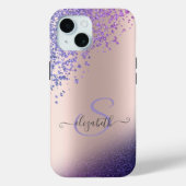 Violet Glitter Ombre Diamonds Case-Mate iPhone Case (Achterkant)