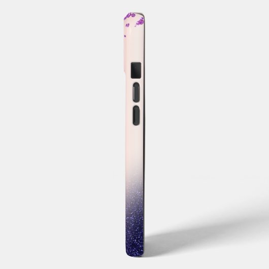 Violet Glitter Ombre Diamonds Case-Mate iPhone Case (Achterkant / Links)